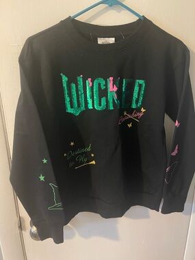 Girls' Black 'Wicked' Sequin Graphic Sweatshirt - Themed Kids Pullover